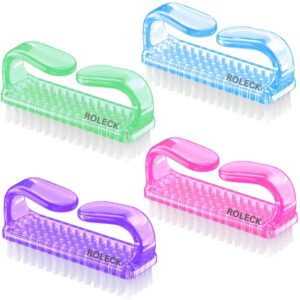 4 Pcs Nail Brush for daily Use – 4 Different Kinds of Fingernail brush with Plastic Handle Nail brush for cleaning Fingernails – Easy to use Nail Scrub brush – Nail Cleaner Nail brushes for Hands Feet