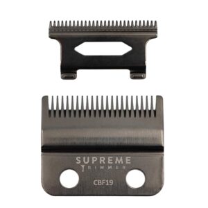 Supreme Trimmer DLC Coated Stainless Steel Replacement Blade CBF19 | Fade Blade for Recharge Clipper & Most Hair Clippers