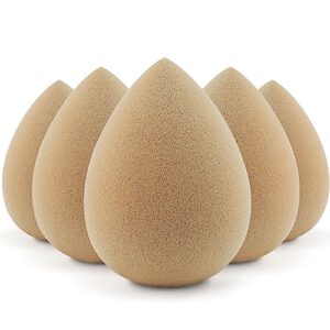 BEAKEY Makeup Sponge Set of 3, Nude Sponges, Super Bouncy and Soft, Exceptional for Powder, Cream and Liquid Blending, Cruelty-free & Latex-free Beauty Sponge