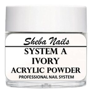 SHEBA NAILS System A Acrylic Nail Powder IVORY- 16oz Jar