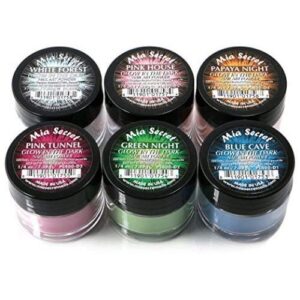 Mia Secret Glow In the Dark Acrylic Powder> 6 piece Set