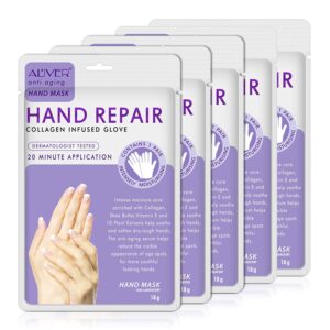 Hand Peel Mask 5 Pack> Peeling Off Hand Mask> Exfoliating Hand Mask> Moisturizing Hand Gloves for Dry Hand> Collagen Infused Gloves> Repair Rough Hands for Women & Men