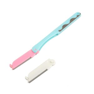 Qtqgoitem Lady Makeup Blue Handle White Replacement Blade Folding Eyebow Trimmer (Model: 918 695 b53 4d1 2b7)