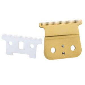 Gold Carbon Steel T Blade Replacement with Ceramic blade for Andis, andis gtx, t blade liner replacement blade andis gtx replacement (Gold blade + T blade)