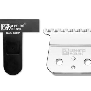 Essential Values T-Blade Outliner & Blade Setter #04880 (COMBO PACK), Compatible with Andis Outliner Blades | The Best Alignment Tool & Blade for Tighter, Sharper, Cleaner Cuts, and Fades