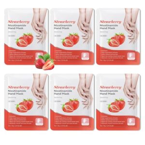 WLGLinGui 6 Pairs Hand Masks Moisturizing Gloves Overnight>Hydrating Exfoliating Hand Peeling Spa Masks for Dry Cracked Rough Hands>Silky Hand Care Mask for Women Men B