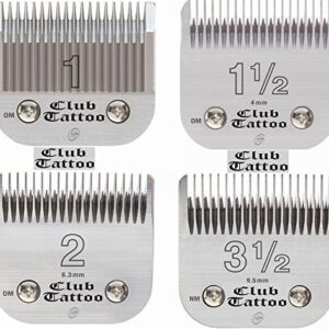 Oster Classic 76 4-Pack Detachable Clipper Replacement Blades Club Tattoo Size 1, 2, 1.5, 3.5