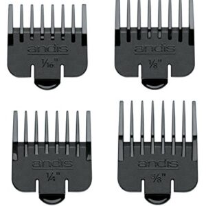 Andis Attachment Set 4 Snap On Combs #04640 Fits Outliner Ii Square Blade Only