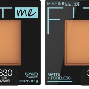 Maybelline Fit Me Matte + Poreless Pressed Face Powder Makeup, Toffee, 1 Count (Pack of 2)
