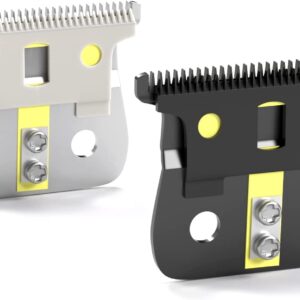 (2 Pack) Blades for Andis T Outliner, Replacement Andis 04710 04521 04775 Blades for Andis T Outliner, Andis GTX, GTO, GO, SL Clipper Trimmer (Stainless Steel Silver & Carbon Black)