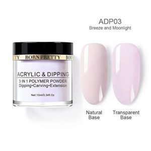 BORN PRETTY Acrylic Powder White Pink Polymer Powder Acrylic System for French Tips Nail Extension 3D Carving Flower ADP03