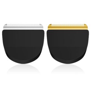 2 Pack Professional Peanut Clipper Blades, Snap-On Replacement Blade for Wahl Peanut Hair Clipper #2068-300（Black/Silver,Black/Gold）