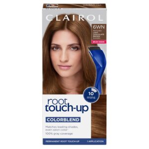 Clairol Root Touch-Up by Nice’n Easy Permanent Hair Dye, 6WN Light Chocolate Brown Hair Color, Pack of 1