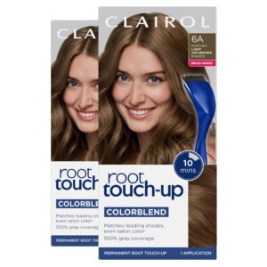 Clairol Root Touch-Up by Nice’n Easy Permanent Hair Dye, 6A Light Ash Brown Hair Color, Pack of 2