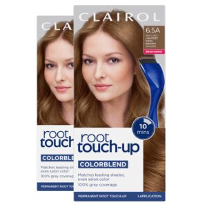 Clairol Root Touch-Up by Nice’n Easy Permanent Hair Dye, 6.5A Lightest Cool Brown Hair Color, (Pack of 2)
