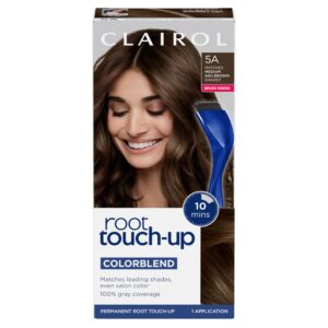 Clairol Root Touch-Up by Nice’n Easy Permanent Hair Dye, 5A Medium Ash Brown Hair Color, Pack of 1