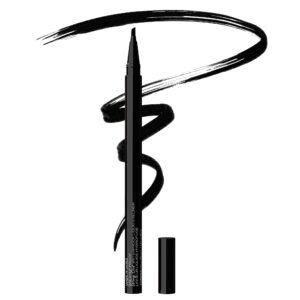 wet n wild Breakup Proof Wing Out Waterproof Liquid Eyeliner, 16-Hour Wear, Smudge-Proof & Cry-Proof, Flat Angled Brush for Precise & Bold Wings – Ultra Black
