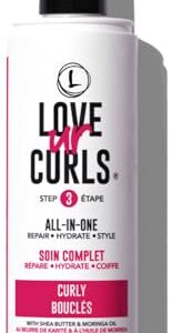 Love Ur Curls All in One Curl Cream Styler, Anti Frizz Curling Cream for Curly Hair, Repair, Define, Hydrate & Style with Shea Butter, 250mL