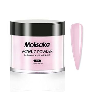 Molisaka Pink Acrylic Powder for Nails> Professional Acrylic Powder Set for Extension and French Nail Art (1.58oz)