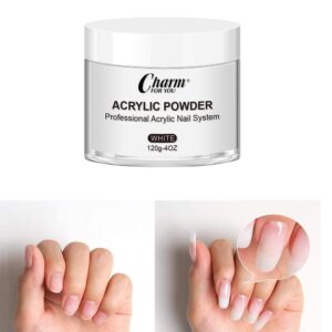 VERONNI Acrylic Nail 120g White Acrylic Nail Powder for Acrylic Nail Extension 3D Carving for Nail Art Lover Beginner (120g white)