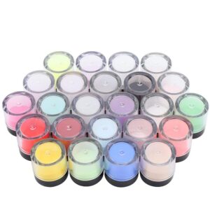 Acrylic Powder> Nail Acrylic Powder Set> Crystal Nail Art Tips Decoration Builder Acrylic Manicure Accessories for Nail Salon and Home(24 Colors)
