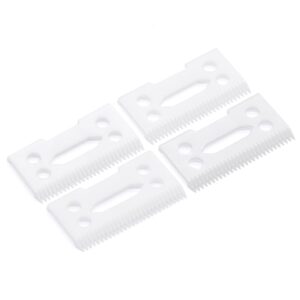 4 Pieces Professional Replacement Cutter Blade, Zirconia Ceramic Moving Blade Compatible with Wahl Super Taper Sterling 3/9 Reflections Senior 8148 8504 1919 2241 2240 8591 Hair Clippers (White)