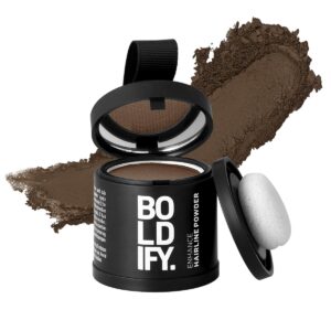 BOLDIFY Hairline Powder (LARGE, 10g) – Root Touch Up Hair Color for Gray Coverage – Bald Spot Concealing Hair Powder for Women & Men – 48-Hour Stain-Proof – Light Brown