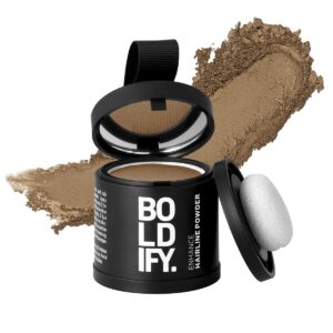 BOLDIFY Hairline Powder (LARGE, 10g) – Root Touch Up Hair Color for Gray Coverage – Bald Spot Concealing Hair Powder for Women & Men – 48-Hour Stain-Proof – Dark Blonde