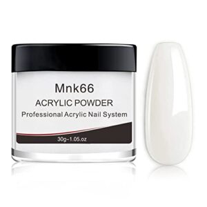 Mnk66 Acrylic Powder – Clear Pink> Nude> Milky White – Professional Nail Powder for Extension> French Nail Art> 3D Flowers> Carving – Beginner (YSHUJF003-Milky White-30g)