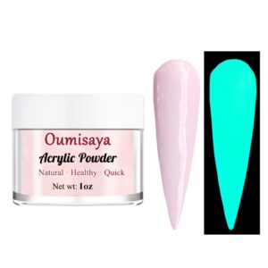 Glow in the dark Pink Acrylic Nail Powder for French Nail Art 1OZ