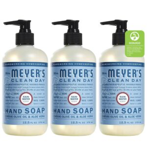 MRS. MEYER’S CLEAN DAY Hand Soap, Made with Essential Oils, Biodegradable Formula, Rain Water, 12.5 fl. oz – Pack of 3
