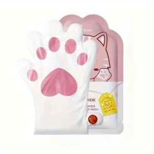 BEAUTYTURESS Milk Niacinamide Hand Mask for Soft> Smooth> Hydrated Hands – Deep Moisturizing> Low Allergenic> Fragrance-Free> Travel-Friendly> Daily Hand Care> Catthemed Design