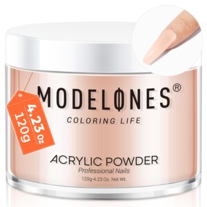 Modelones Cover Nude Blush Acrylic Powder> 4.23oz/120g Acrylic Powder Large Capacity Professional Acrylic Nail Powder Polymer for 3D French Nail Manicure Extension Nail Carving