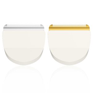 2 Pack Professional Peanut Clipper Blades, Snap-On Replacement Blade for Wahl Peanut Hair Clipper #2068-300（White/Silver,White/Gold）