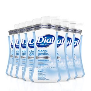 Dial Complete Clean + Gentle Antibacterial Foaming Hand Wash, Fragrance Free, 7.5 fl oz, 8 Count Case