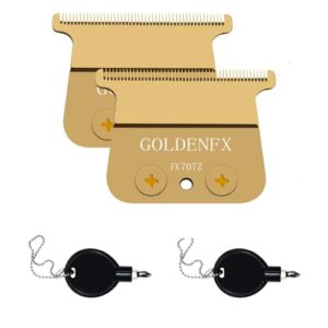 FX707Z Replacement Blade for BaBylissPRO FX787 & FX726 Trimmer, DLC Replacement Blades for BaByliss Trimmer Blades (GOLD/2PC)
