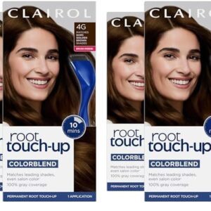 Clairol Root Touch-Up by Nice’n Easy Permanent Hair Dye, 4G Dark Golden Brown Hair Color, Pack of 4