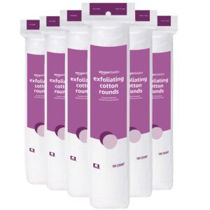 Amazon Basics Exfoliating Cotton Round, 600 Count (6 Packs of 100) (Previously Solimo)
