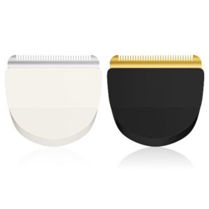2 Pack Professional Peanut Clipper Blades, Snap-On Replacement Blade for Wahl Peanut Hair Clipper #2068-300（White/Silver,Black/Gold）