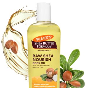 Palmer’s Shea Formula Raw Shea Body Oil with Vitamin E, Deep Body Moisturizer to Soothe & Nourish Dry, Sensitive & Eczema-Prone Skin, 8.5 oz