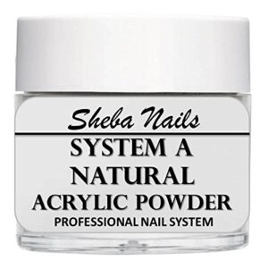 SHEBA NAILS System A Acrylic Nail Powder NATURAL- 16oz Jar