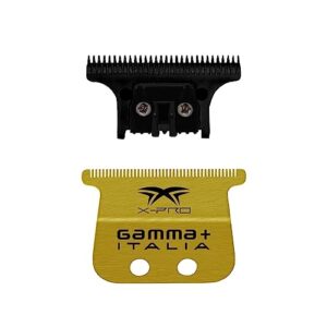 GAMMA+ Replacement X-Pro Wide Gold Titanium with Black Diamond The One Cutting Trimmer Blade Set