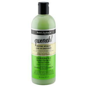 Aunt Jackie’s Curls and Coils Quench Moisture Intensive Leave-In Hair Conditioner for Natural Curls, Coils and Waves, Enriched with shea Butter, 16 oz