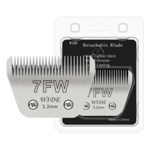 Newbulu 7FW Dog Grooming Wide Blade,Detachable Pet Dog Grooming Blades,Compatible with Andis,Oster A5,Wahl km10 Clippers.Cutting Length 1/8 in(3.2mm)