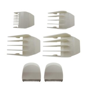 2024 Upgrade 2x White Replacement Blade Hair Clipper w/Combs for Wahl Pea-nut Trimmer 8685, 8655, 8663, 8685-1701