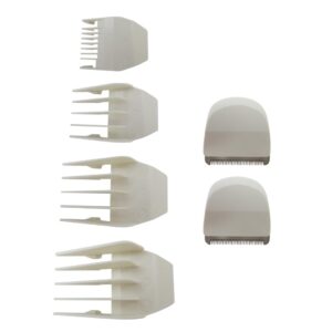 2024 Upgrade 2pcs Clipper Replacement Blade, Replacement Hair Blade w/4x Comb Cutting for Snap On Wahl Pea-nut Hair Clipper #2068-300,8663, White