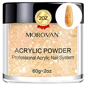 Morovan Acrylic Powder – Glitter Nail Powder 2 oz Professional Nail Powder for Extension> Carving> No Lamp Needed