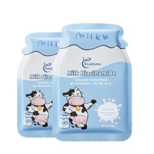 BEAUTYTURESS Hand Masks Moisturizing Glove with Nicotinamide and milk – Smooths the Hand Skin> Hydrating Hand Masks for Dry Cracked Hands – Suitable for Men and Women> Daily Hand Care> Travel Size