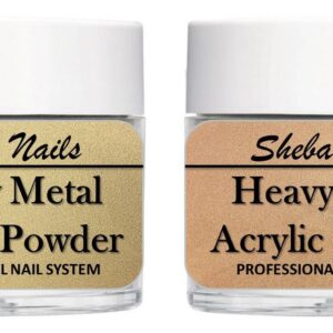 SHEBA NAILS Heavy Metal Color Acrylic Collection Duo Kit – 24k & Copper