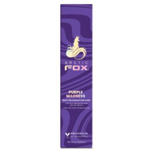 ARCTIC FOX Vegan and Cruelty-Free Semi-Permanent Hair Color Dye (5.6 Fl Oz, PURPLE MADNESS)